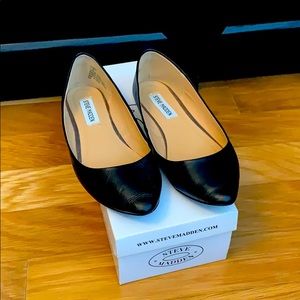 Steve Madden Angel Flats - black leather flats